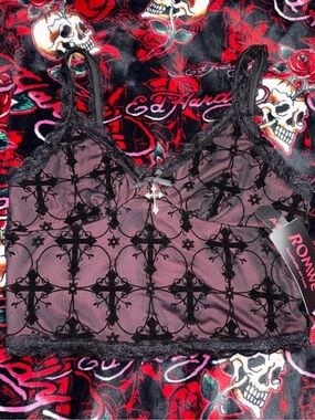 Romwe/Shein Black Mesh and Lace top